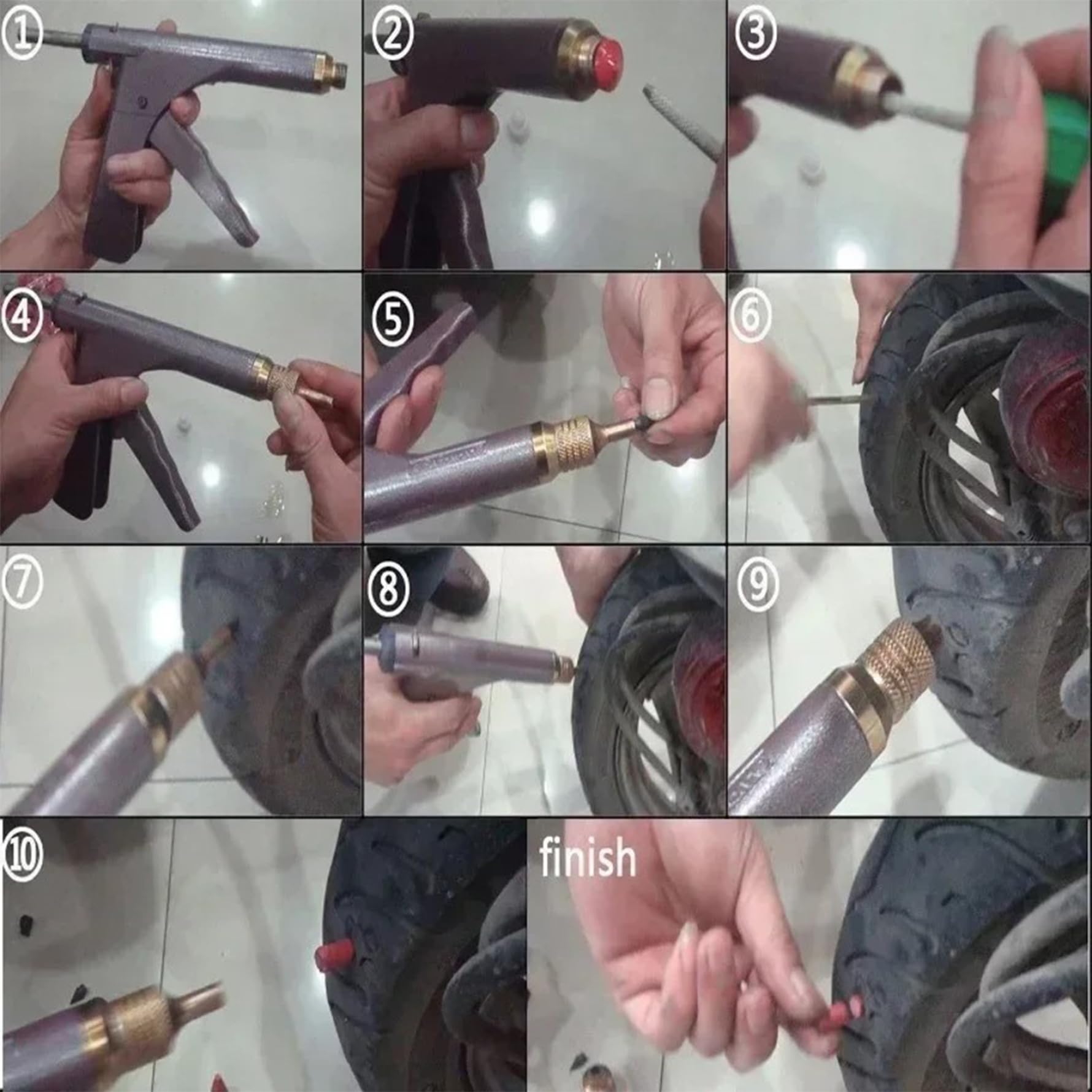 Kit de reparación de neumáticos profesional de alta resistencia con tapones, eficiente pistola multiusos para tapones de neumáticos para pinchazos y pinchazos en automóviles, camiones, SUV