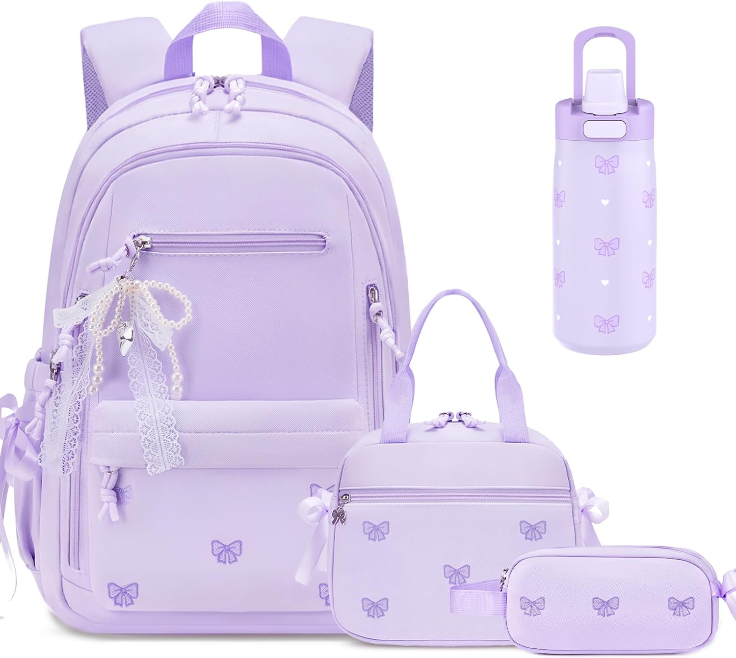 Backpack for Girls with Lunch Bag Pencil Case School Bookbag