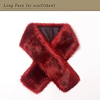 Vista 49 de Dikoaina Bufanda de piel sintética de invierno para mujer Blanco