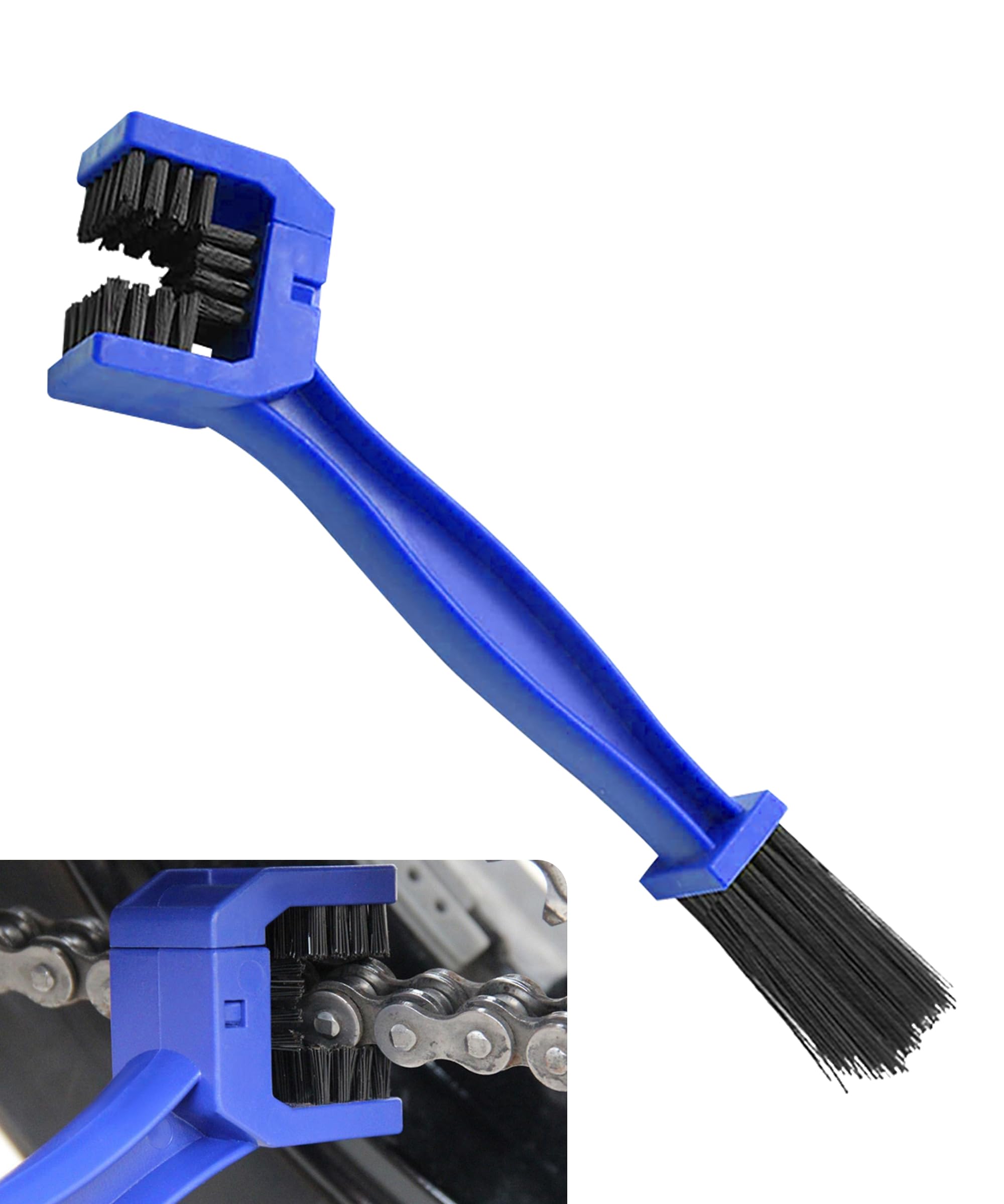 Kit 6 Brosse Chaîne Moto Vélo - Nettoyant Chaîne Complet Avec Poils Nylon Et Poignée Antidérapante