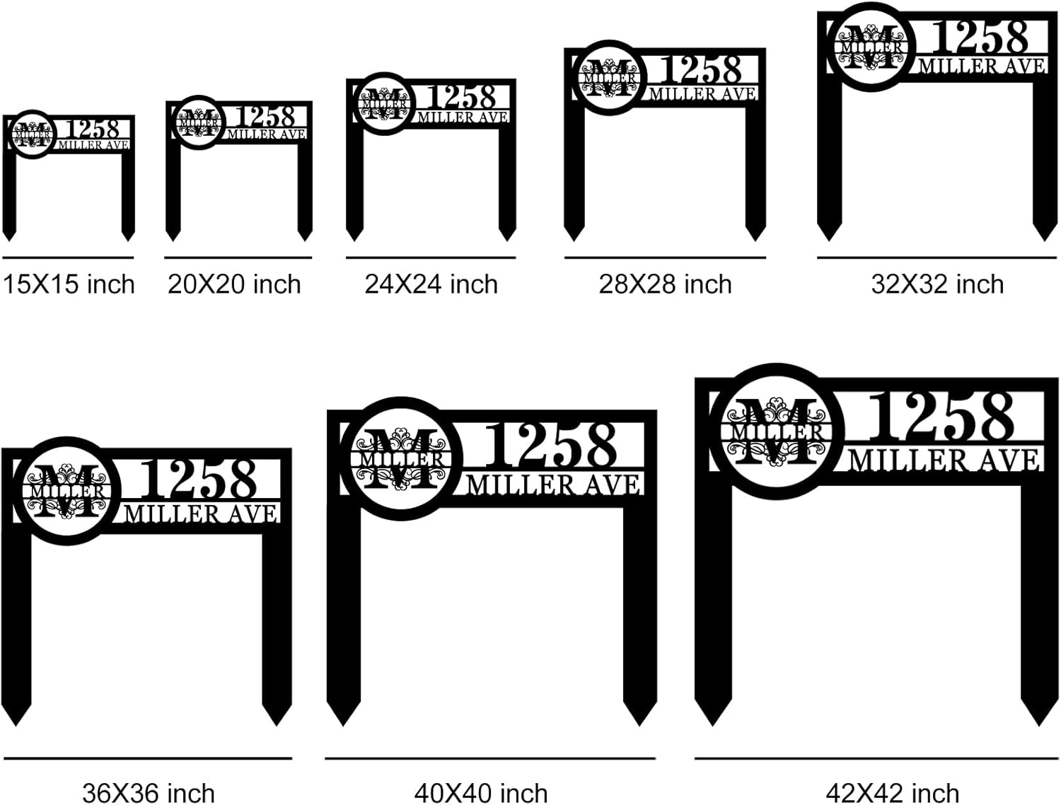 Personalized street sign with Stake Yard Address Sign with Last Name Address Plaque House Number Signs House Address Numbers for Lawn Garden Ground Personalized Yard Signs Custom Home Street Number Sign