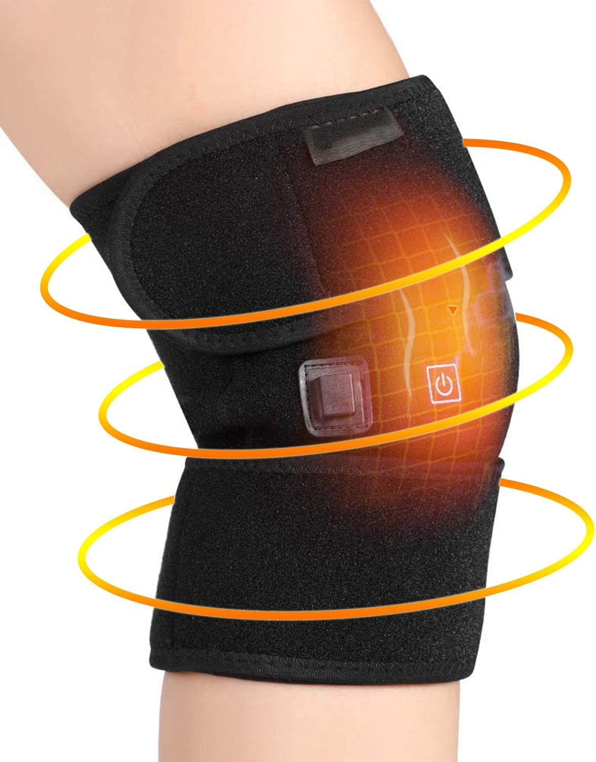SANTUNK Heated Knee Pads USB Knee Support Brace Heat Therapy, 3 Heating Mode Knee Warmer Wrap for Knee Pain Relief, Electric Wrap Thermal Therapy Fits Knee Calf Leg Arm for Men and Women