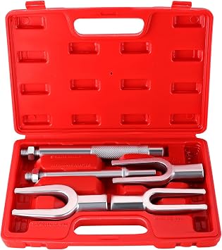 NYXOVA 5-Piece Ball Joint Separator Set, Pickle Fork Tool Set | Tie Rod Removal Tool for Car Van Light Truck, Ball Joint Remover, Air Hammer Adapter & Striking Handle
