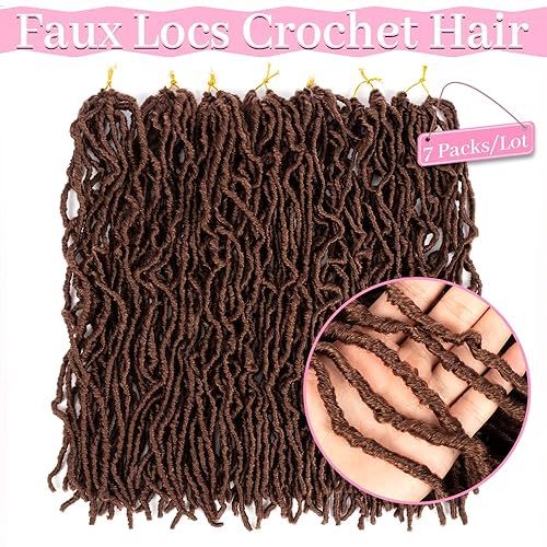 Vista 48 de Umylar Rastas de pelo sintético de ganchillo de 18 pulgadas, 7 paquetes de 7 paquetes de extensiones de cabello sintético de ganchillo para mujeres