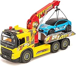 DICKIE TOYS Giant Tow Truck – 1:16 Scale Volvo FMX Truck with Manual Crane, Light & Sound Effects, Tilt Function, for Kids Ages 3 and Up