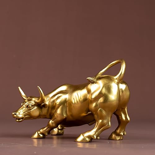 Miniatura 7 de Figura de toro de latón  Decoración artística de toro de pared, figura de torovacabuey de bronce, estatuas y esculturas para decoración del hogar y
