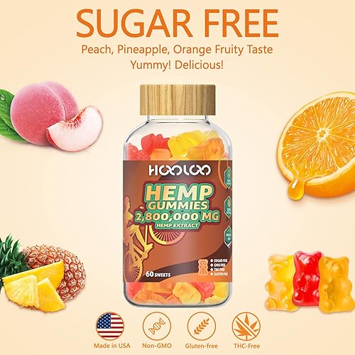 Miniatura 2 de HOOLOO 2800000 gomitas de cáñamo afrutado de alta potencia para relajarse estrés ansiedad mejor sueño y estado de ánimo tranquilo sin azúcar