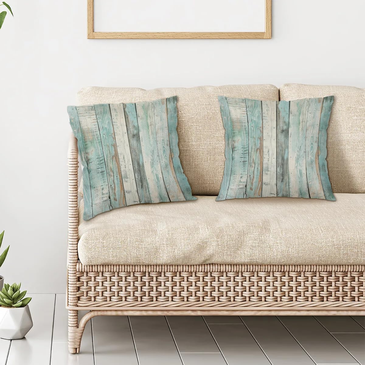 Wood Grain Pillow Covers, 22 x 22 Pillow Cases for 2 Packs, Soft Vintage Wood Pillow Covers for Sofa Living Room Bedroom Garden