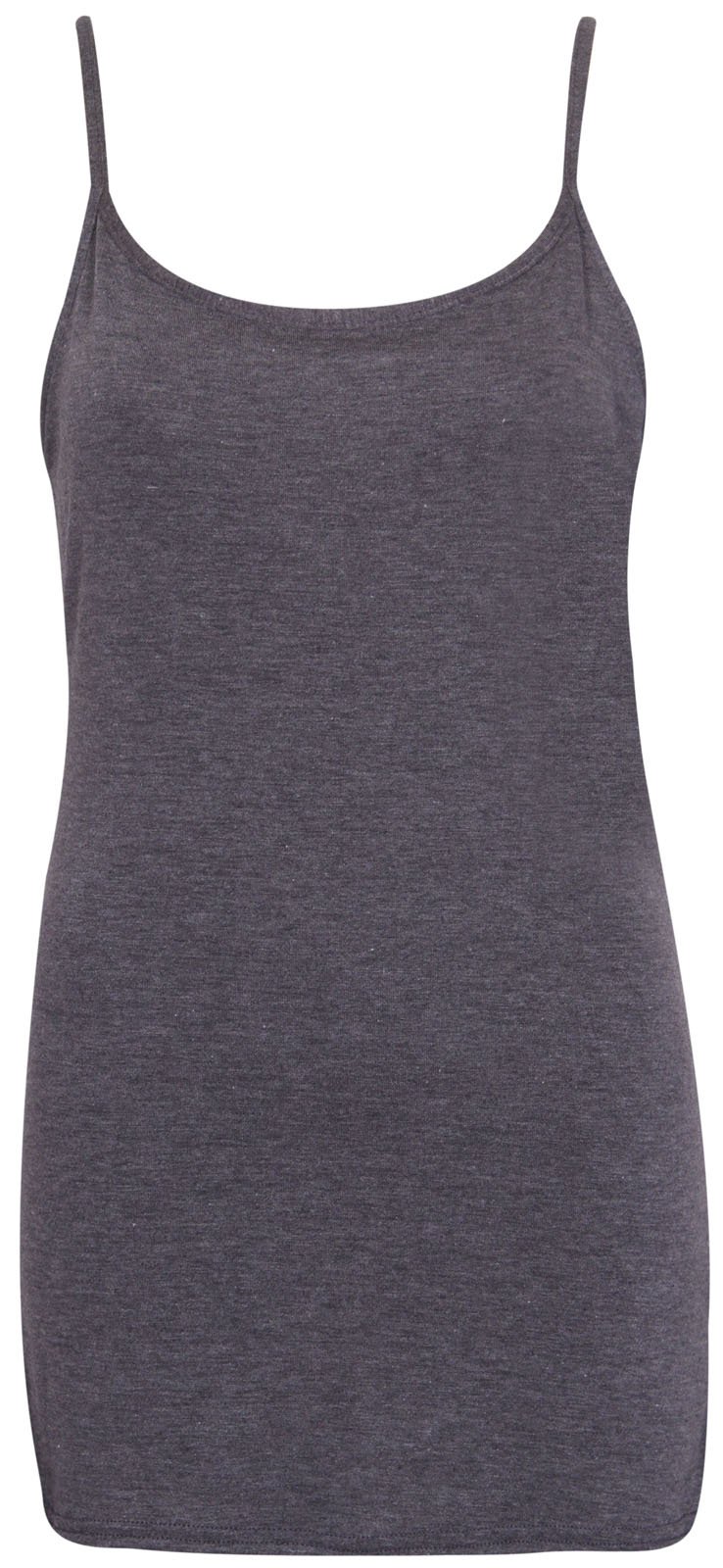 Gostyles Women's Dark Grey Gostyles® Plain Sleeveless Cami Vest, Stretch Round Scoop Neckline Camisole Long Strappy Tank Top (, Xxl)