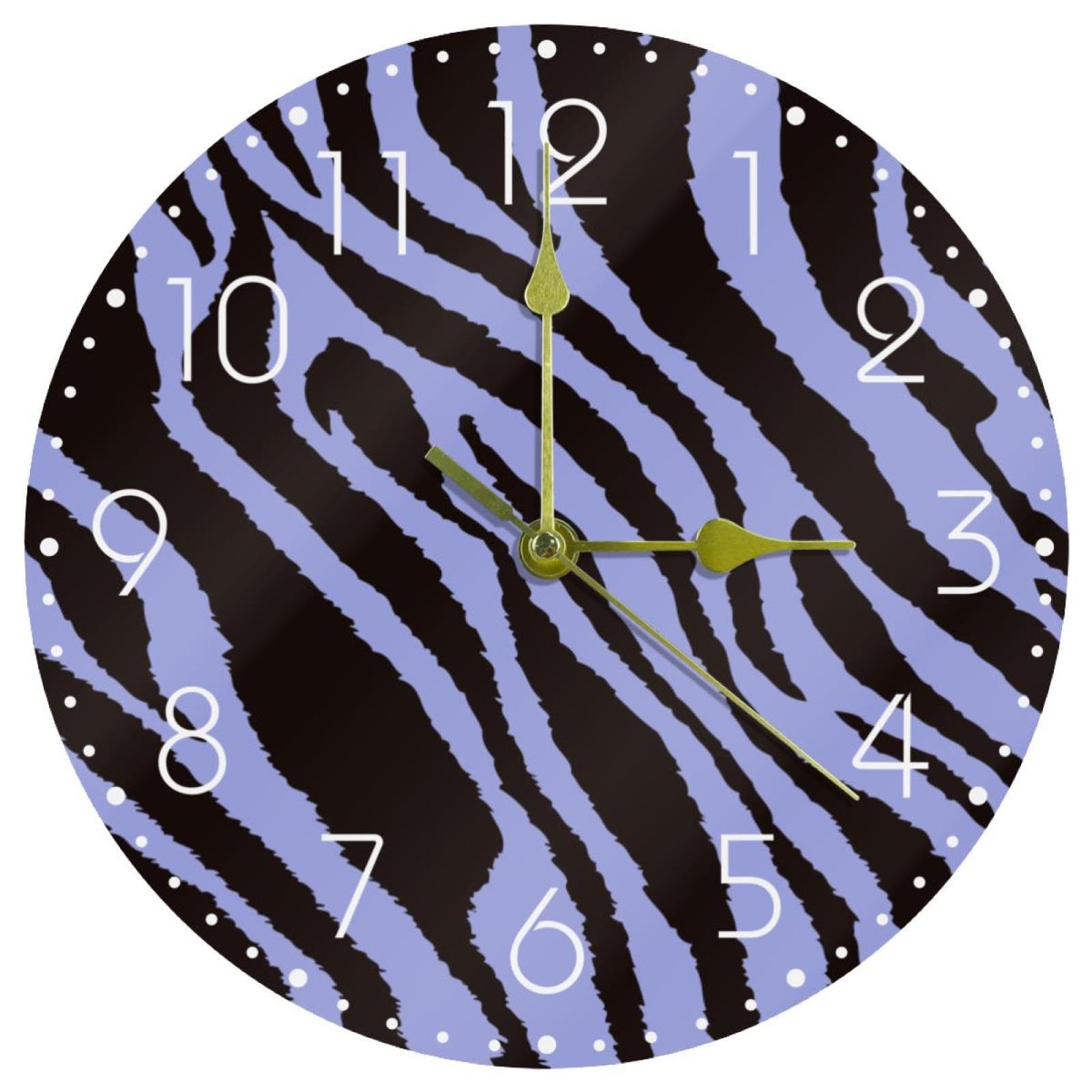 Horloge murale en acrylique motif léopard de forme ronde