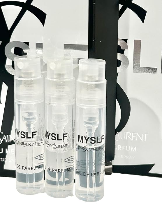 YVES SAINT LAURENT MYSLF YSL Sample Spray Perfume Trial Size Partially Filled Vials 1.2 ml / 0.04 fl oz (set of 3), Black
