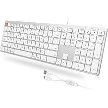 OMOTON USB C and USB A Ports Wired Keyboard for Mac/iMac/MacBook,Ultra-Slim