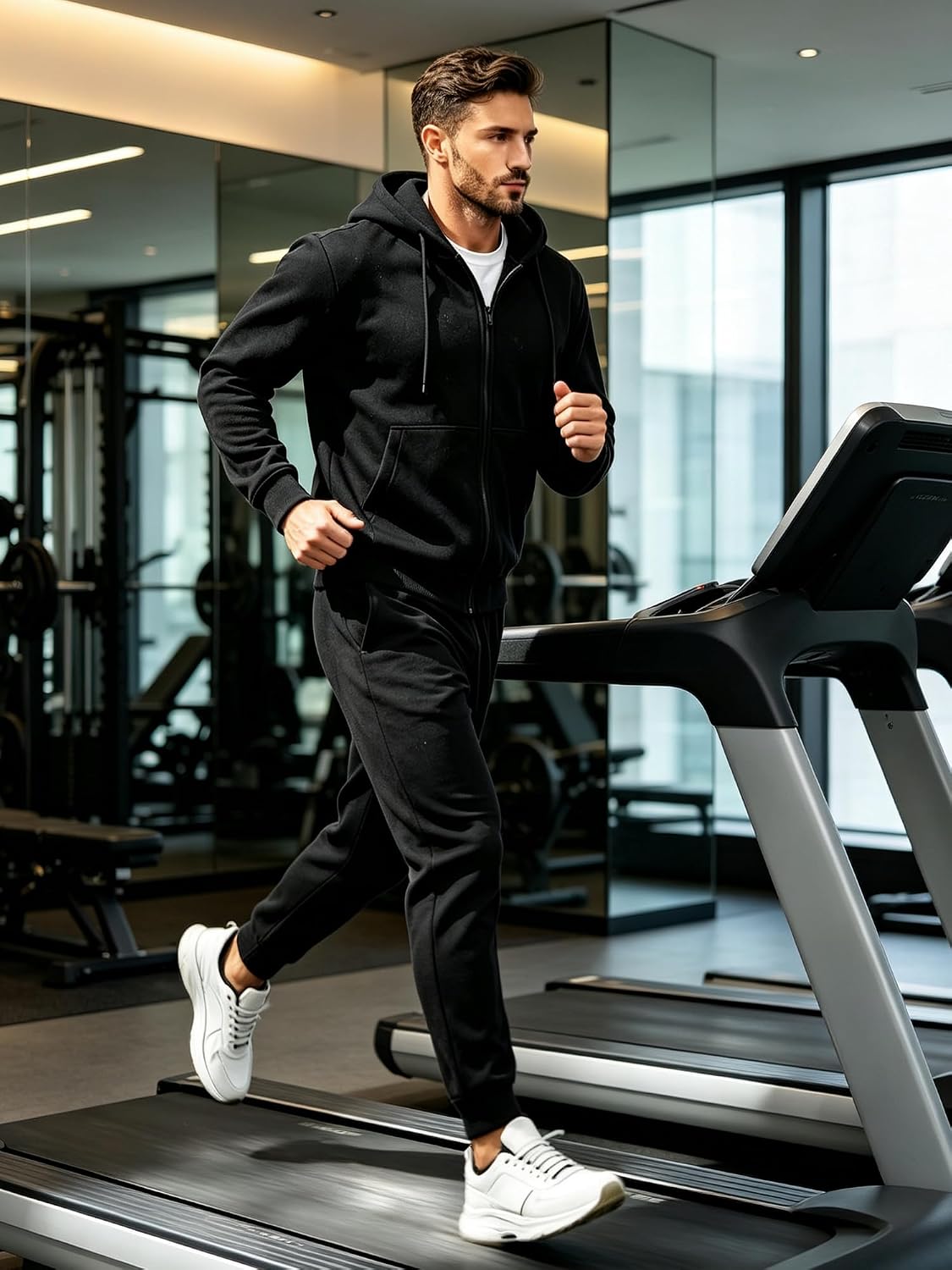 Men's Tracksuits Full Zip 2 Piece Sets Casual Hoodies Sweatsuits Athletic Outfits For Men Fleece Jogging Sweat Suits