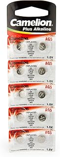 Camelion Long Lasting LR754 Batteries 10 Pack, AG5 393 193 Premium Alkaline Battery 1.5V Button Coin Cell Batteries, Leak-Proof 1.5 Volt Button Cell Battery for Toys and Electronics