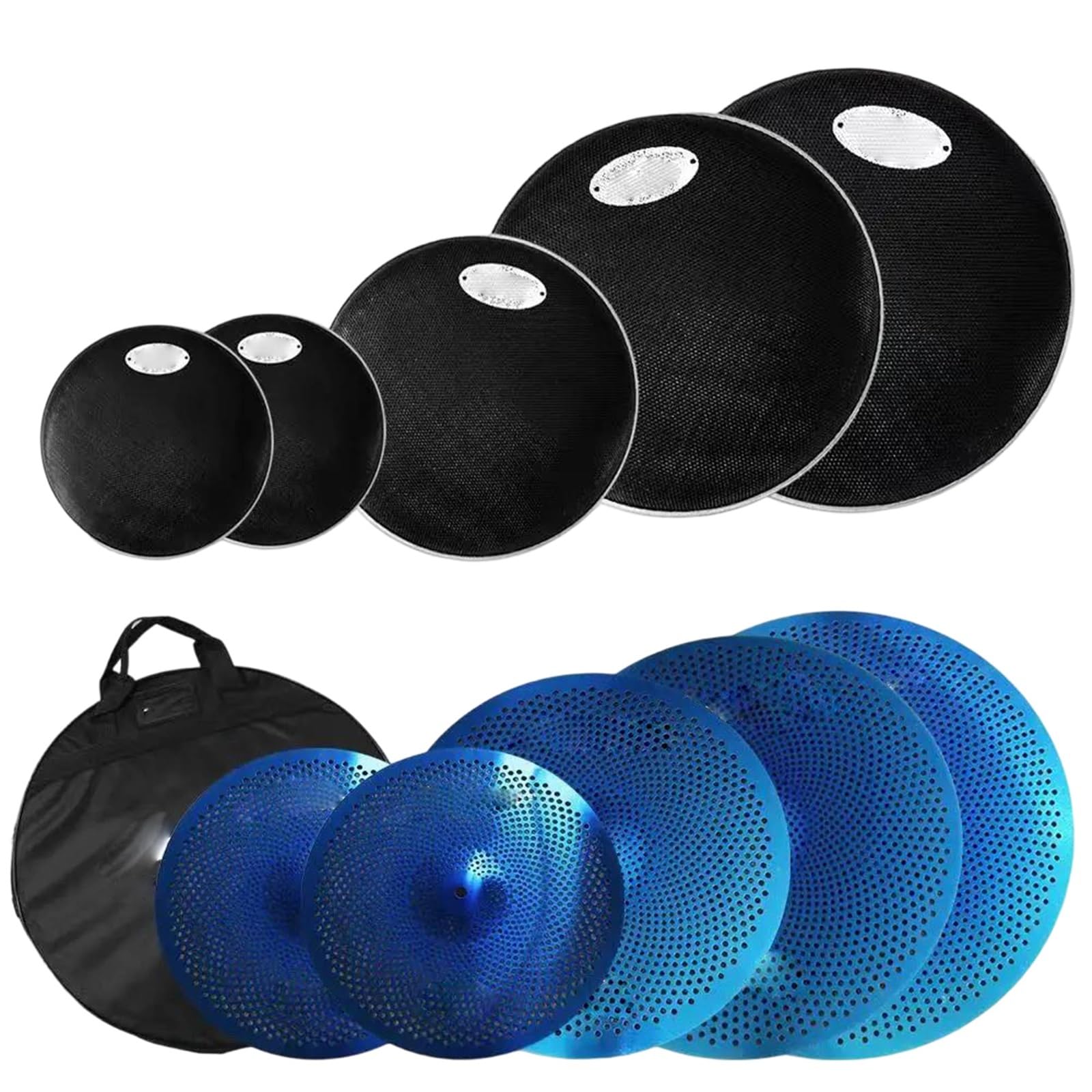 Becken Silent Becken Paket 5 Stück 14 Hihats 16 Crash 18 Crashride 20 Zoll Ride 6 Filze Schlagfest(Type4)