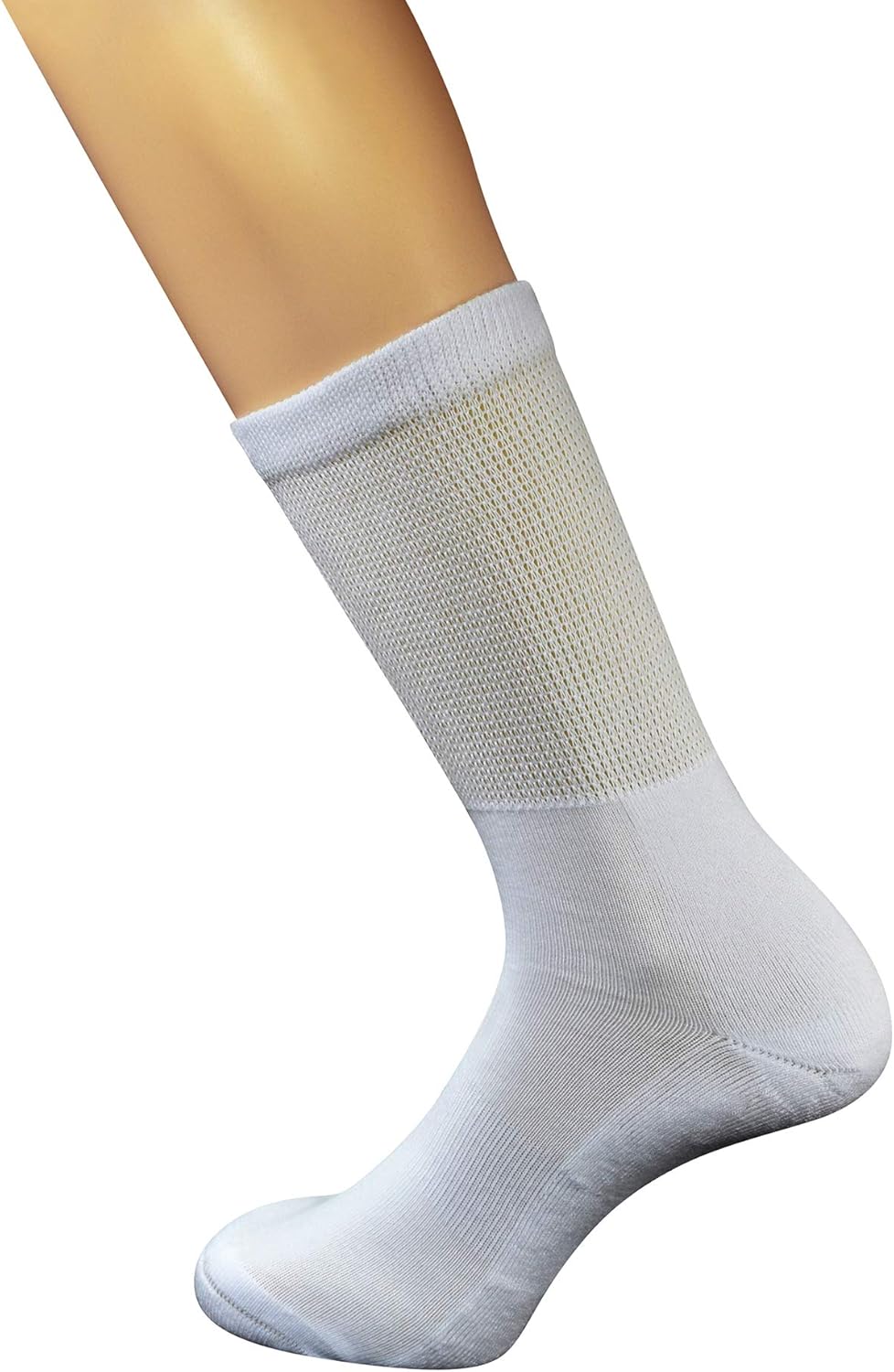 Yomandamor Mens 4 Pairs Cotton Seamless Diabetic Crew Socks with Arch Support - Image 5