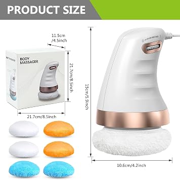 Cellulite Massager Electric: Anti Cellulite Massager with 6 Interchangeable Fabric Heads for Abdomen Legs Cellulite Massage Lipedema Massager for Skin Lifting Tightening and Smoothing
