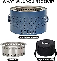 Vista 5 de STBoo Hoguera de mesa – Chimenea de pellets de bajo humo con bandeja de cenizas Mini chimenea personal portátil para interiores y exteriores