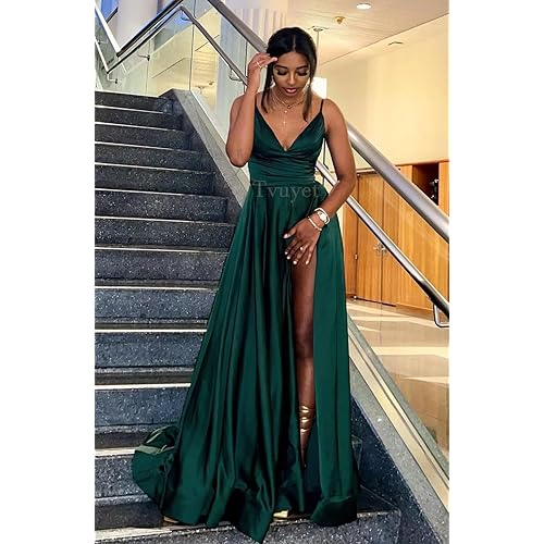 Snapklik.com : Tvuyet Spaghetti Strap Prom Dresses For Teens Olive Green  Semi Formal Dress