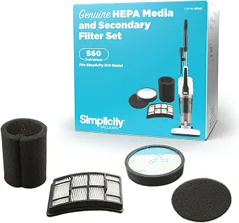 Simplicity Spiffy S60 Vacuum Filter Replacement Set with HEPA Media
