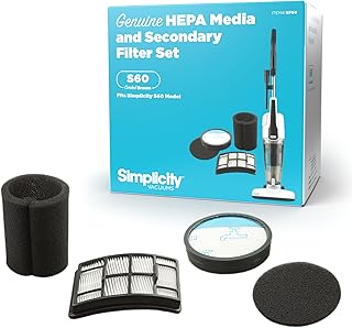 Simplicity Vacuums SF60 Certified Hepa Filter Set for Spiffy Bagless Stick Vacuum Cleaner, S60 Replacement Filter Only