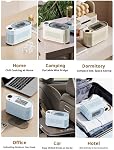 Machine Portable Ice Maker avec 12V Adaptateur d'alimentation rapide Mini Cube Maker, 10 Cube de glace dans 10 Minutes, Compact silencieux électrique ICES Machine pour Camping, Bureau, Voiture, Maison, Bar (Blue 1pcs)