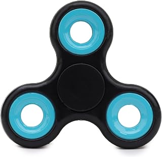 Toyland® Fidget Hand Spinner - Alivio del estrés y la ansiedad - Colores Surtidos (Anillos Negros y Azules)