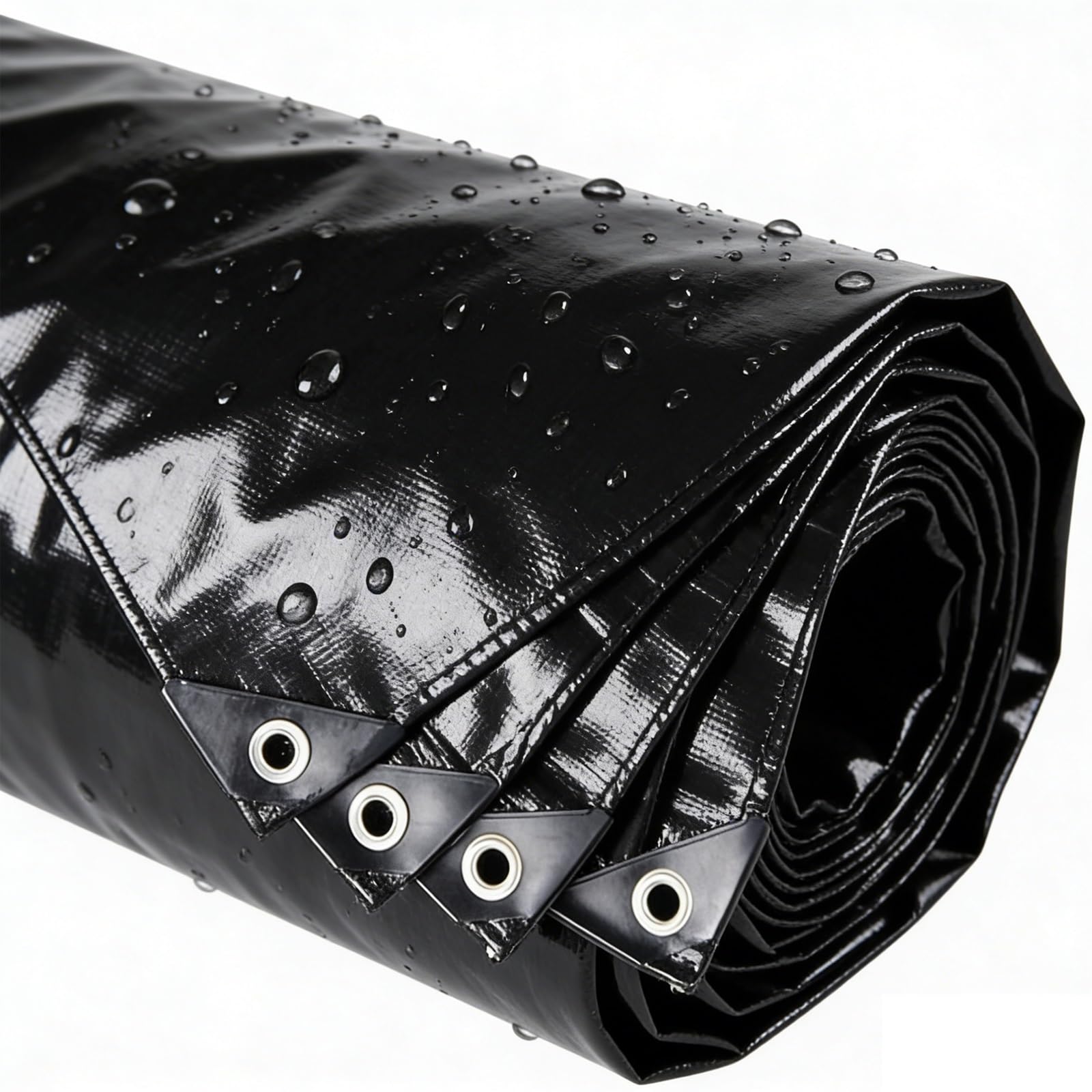 Lona con Ojales 180 x 500 cm 140G M² con Ojales Duradera Resistente a Los Rayos UV Desgarros, Multiusos Lona Impermeable con para Muebles Jardín, Coche, Madera, Negro