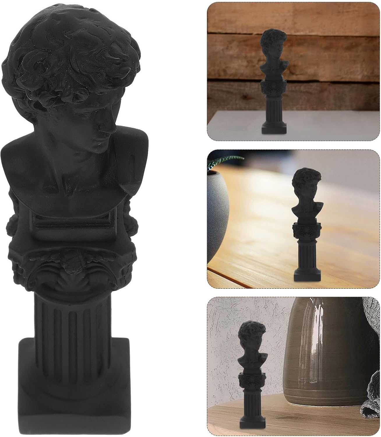Desktop David Resin Sculpture Roman Column Bust for Home Decor