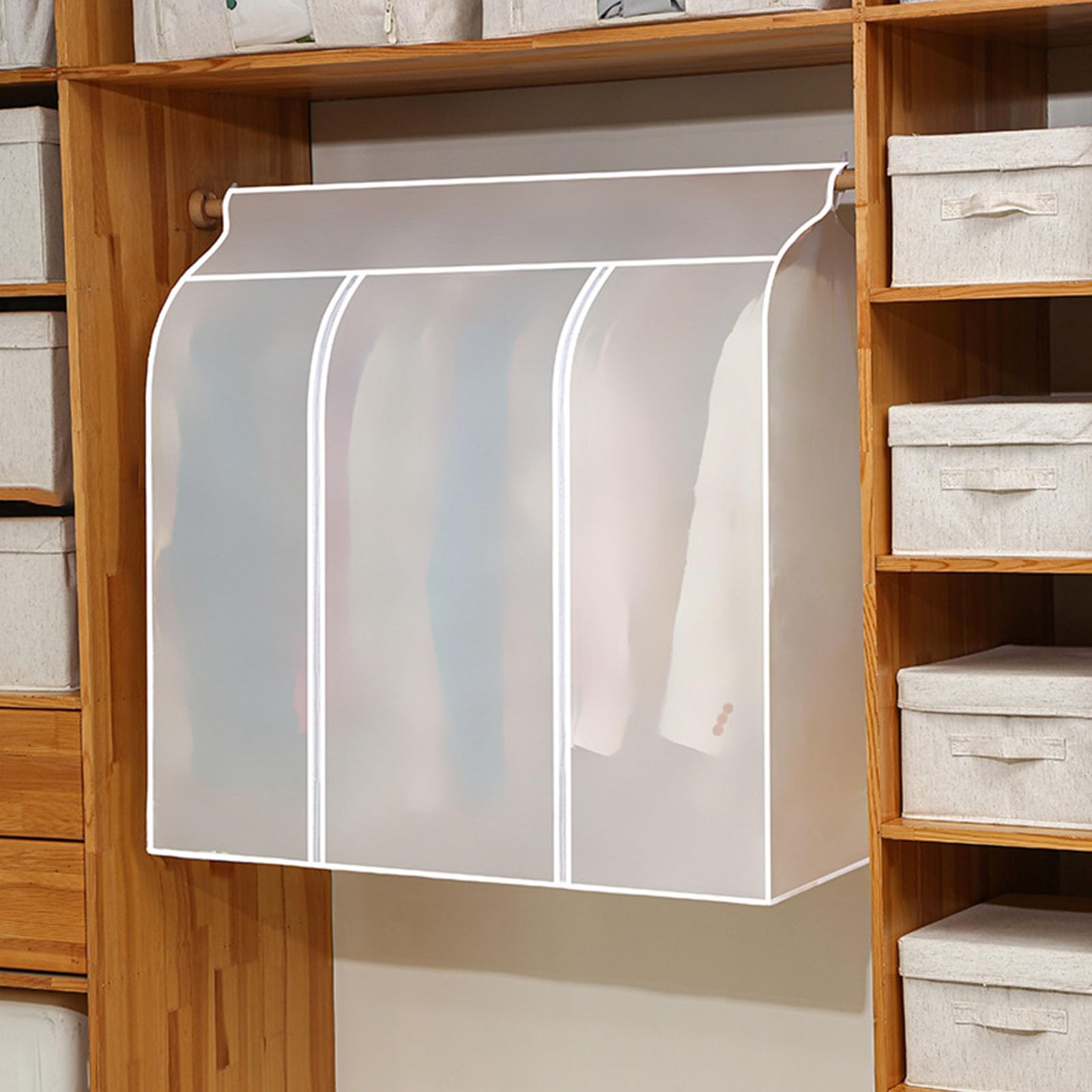 Clear Waterproof Clothes Cover Hanging Garment Bag for Wardrobes Storage PEVA Materials Dustproof Organizers Clear PEVA Dustproof Clothes Cover