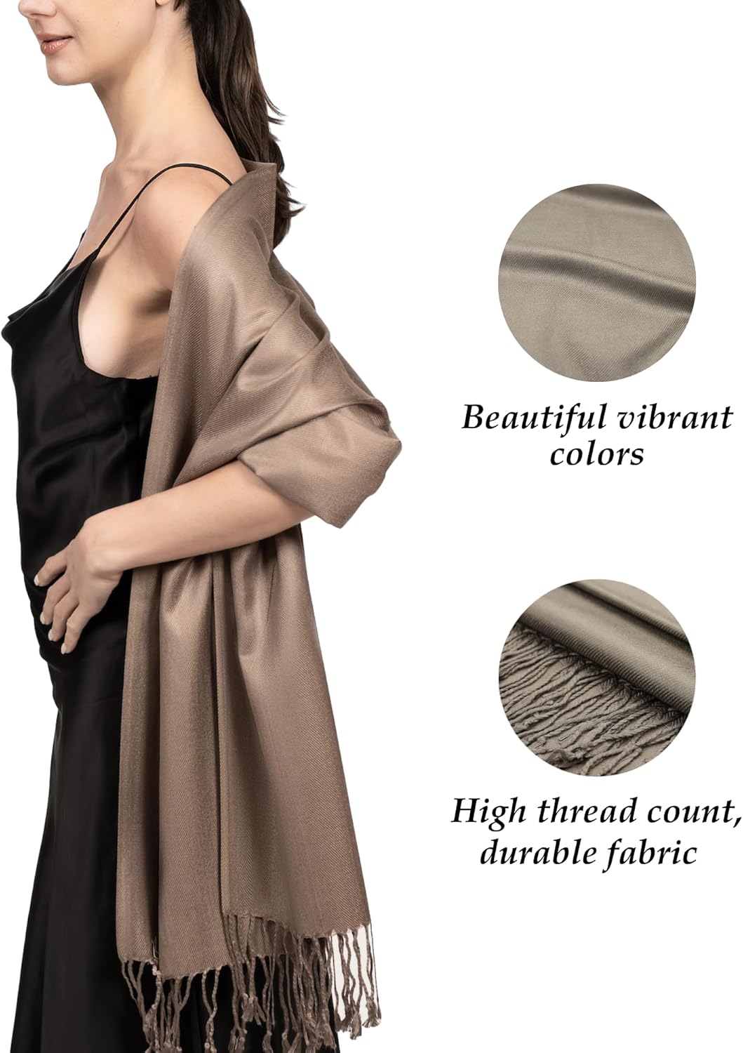 Achillea Soft Silky Pashmina Scarf for Women – Shawl Wrap for Evening Dresses, Bridesmaids, Weddings & Everyday Wear - Image 4