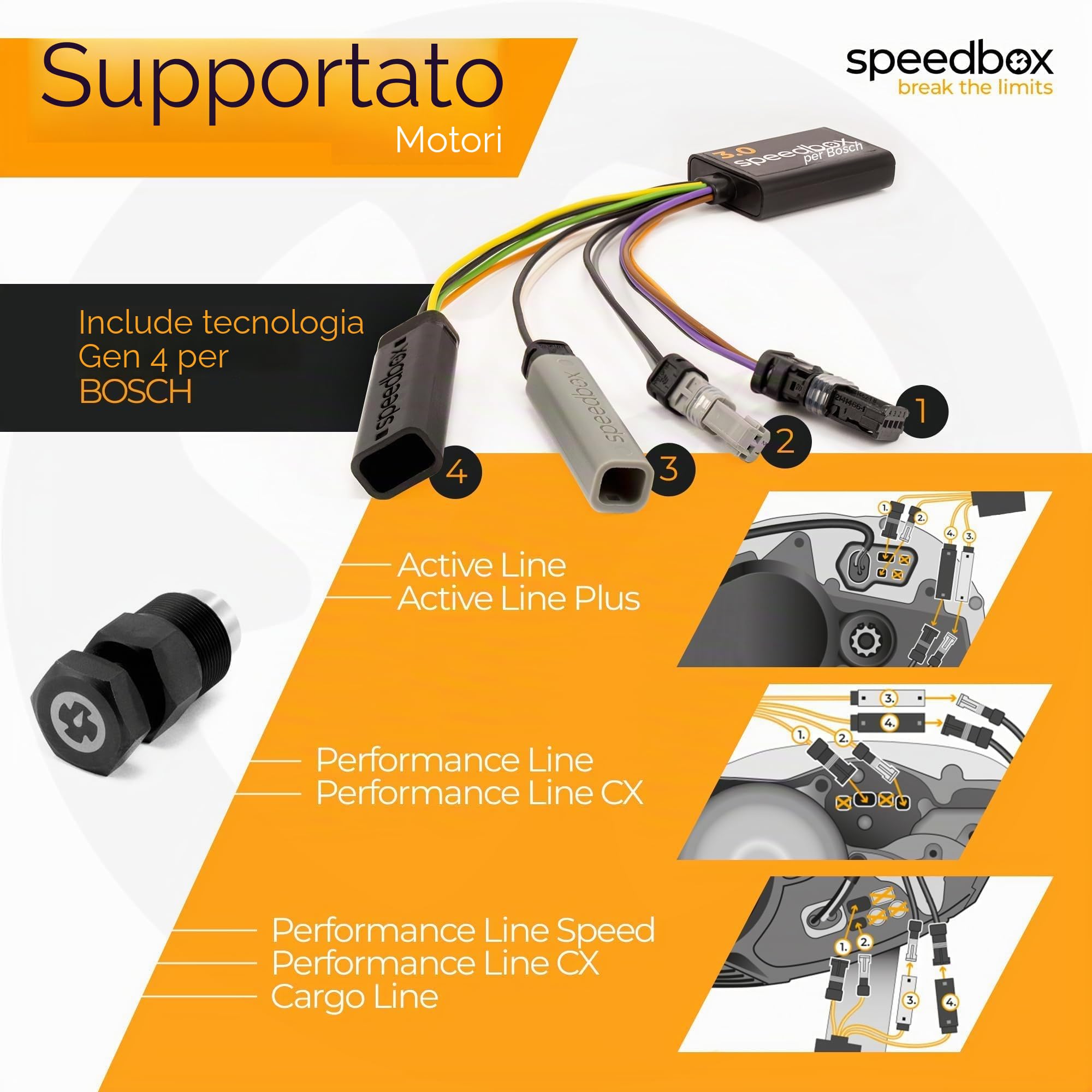 SpeedBox 3.0 compatibile con Bosch + estrattore pedivelle/Tuning E-Bike per sbloccare il limitatore di velocità dei motori elettrici Bosch 2014-2024 / Velocità illimitata
