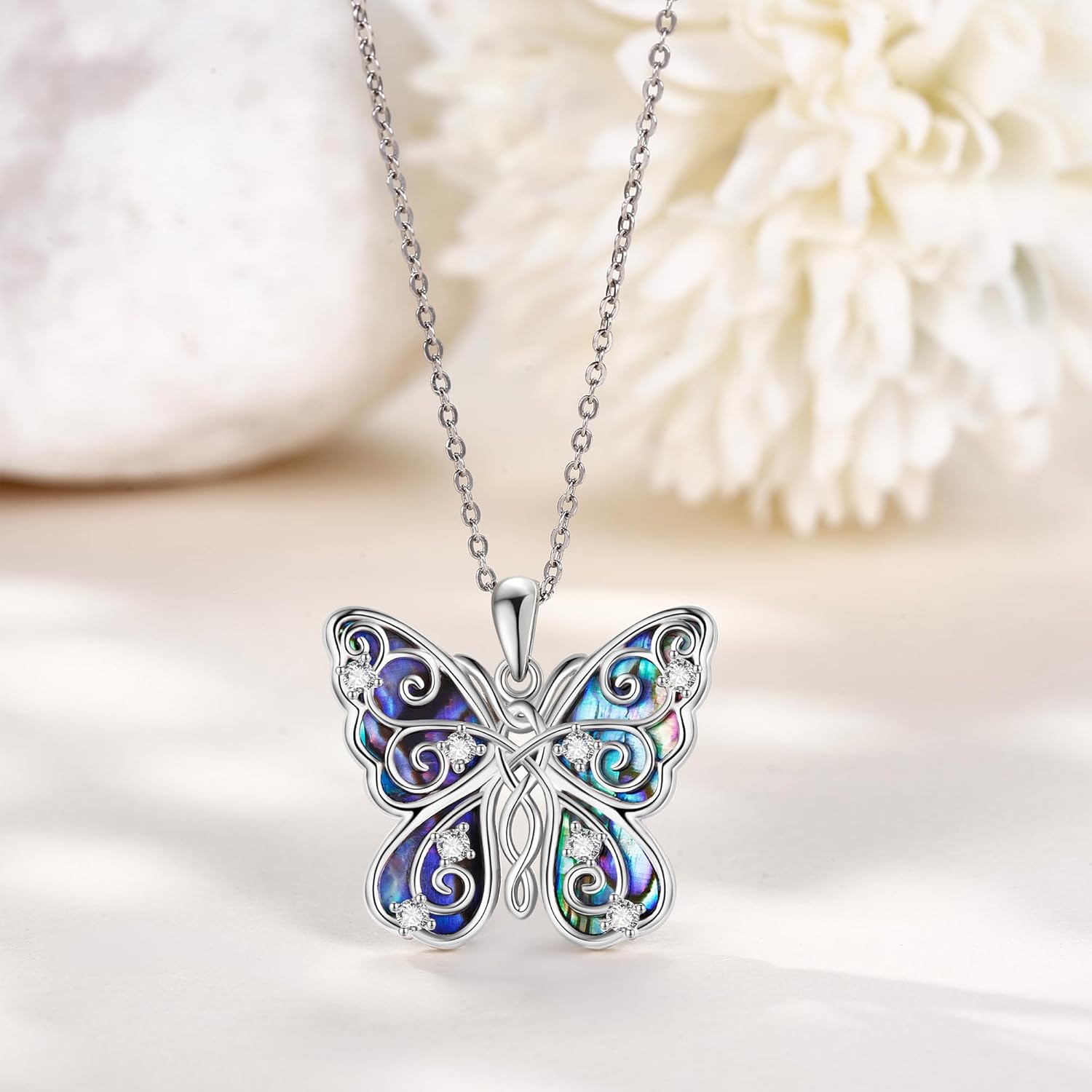 Butterfly Necklace Sterling Silver Celtic Knot Butterfly Necklace Butterfly Jewelry Gifts for Women - Image 3