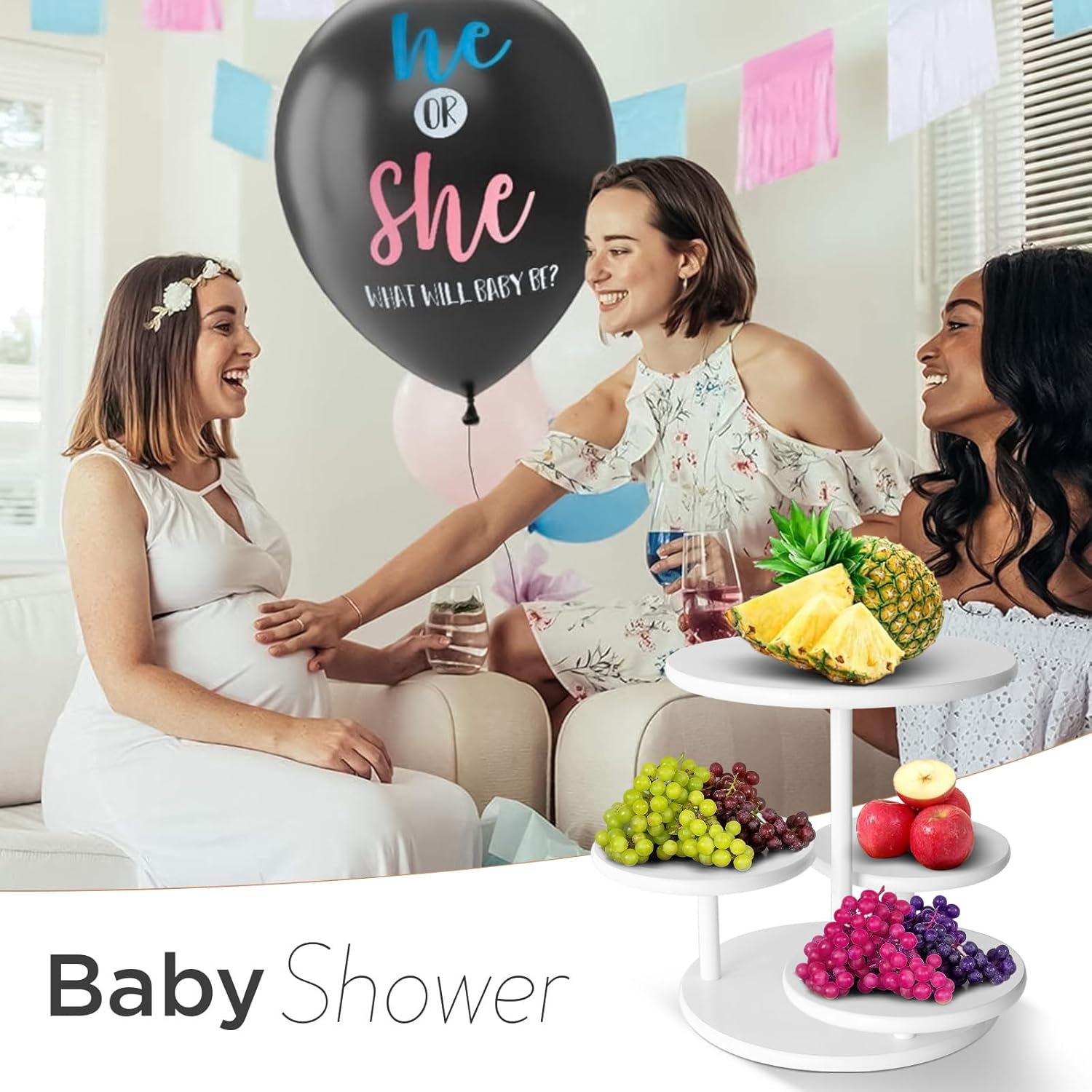 4 Tier Cupcake Stand, Halloween Cupcake Tier Stand 50 Cupcakes, Set of 4 Free Coasters, Cake Stands for Party, Birthday, Ideal for Tiered Cupcake Stand and Tiered Cake Stand Enthusiasts (White)