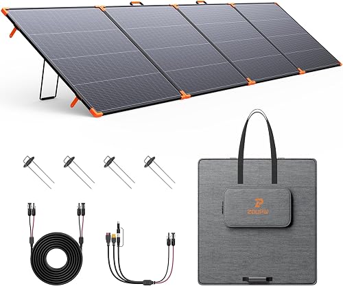 ZOUPW 480W Bifacial Portable Solar Panel, 25% Efficiency N-Type 16BB Foldable Solar Charger, IP68 Waterproof for RV and Home Backup Power