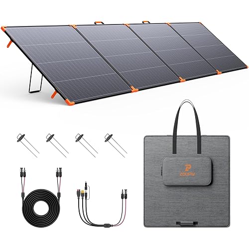 ZOUPW 480W Bifacial Portable Solar Panel,N-Type 16BB 25% Efficiency Foldable Solar Charger with Bypass Diodes for EcoFlow Delta/Bluetti/Anker C1000,IP68 Waterproof for Offgrid RV Home Backup