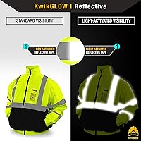 Vista 3 de KwikSafety - Charlotte, NC - Chaqueta de seguridad GUARD, INVESTIGATOR & DISPATCHER [Capucha plegable] Clase 3 ANSI probado OSHA, Bolsillo