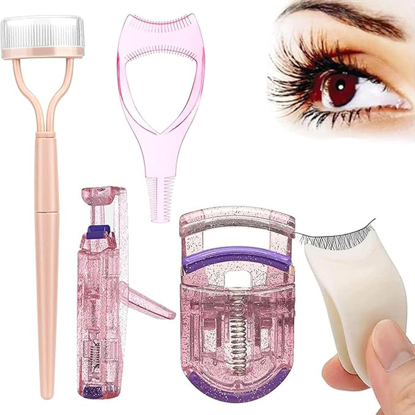 3 in 1 Eyelash Application Tool Kit,Mascara Comb Eyelash