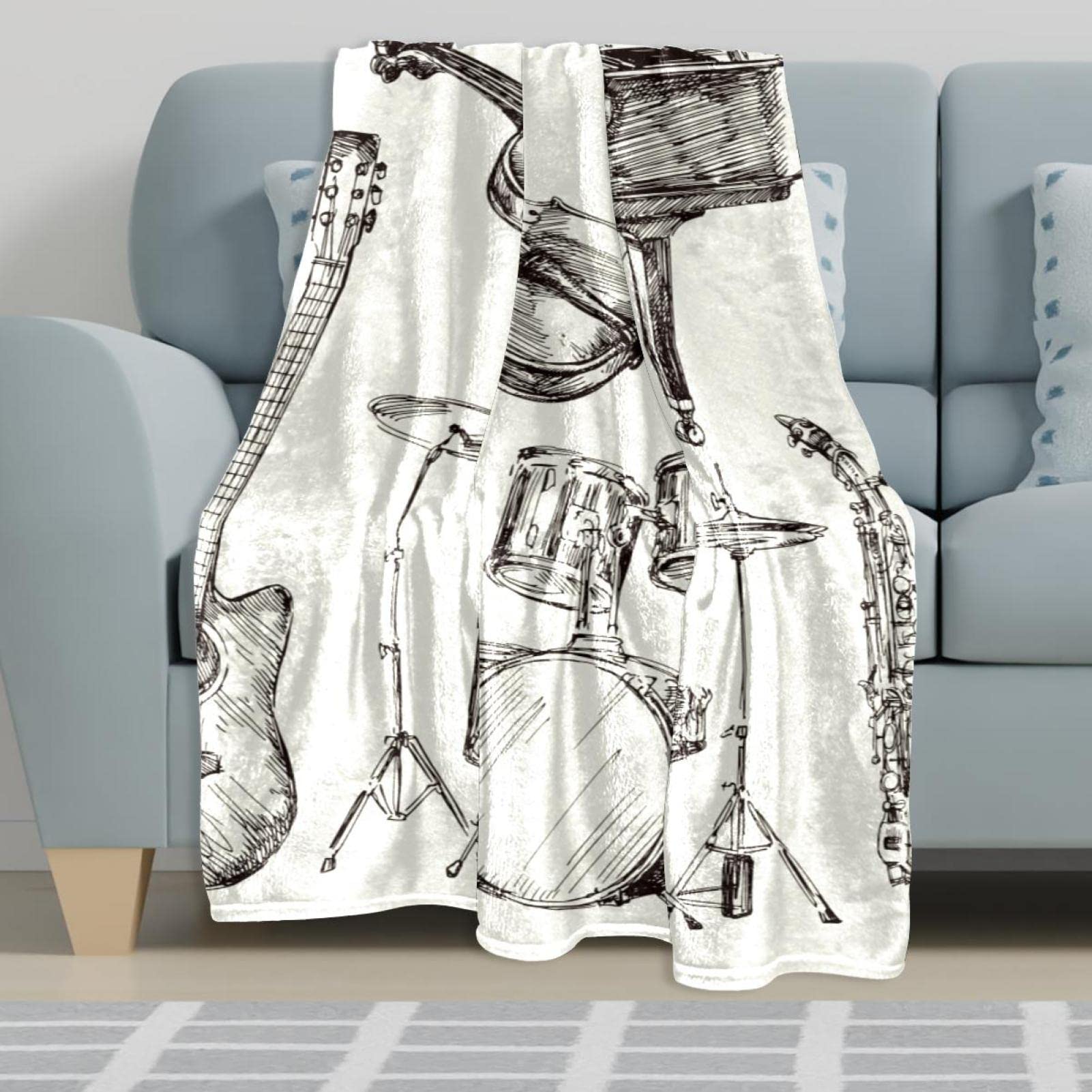 Coperta in pile per strumenti musicali sfocati in peluche leggero