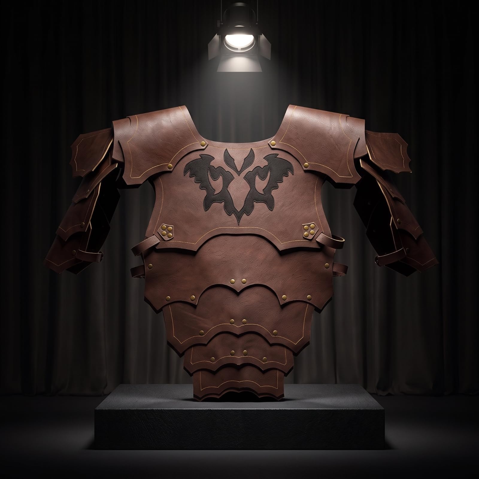 Armatura da Cosplay Pelle PU Armatura Steampunk Medievale con Fibbie per Halloween