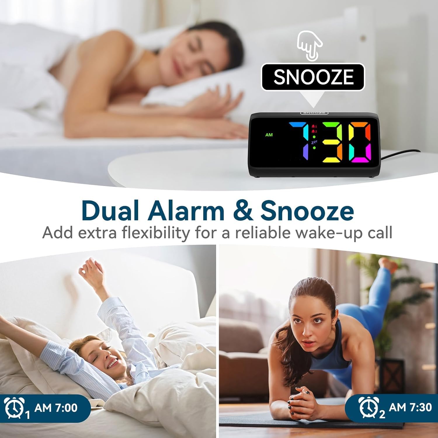 Netzu Digital Alarm Clock dual alarm and snooze