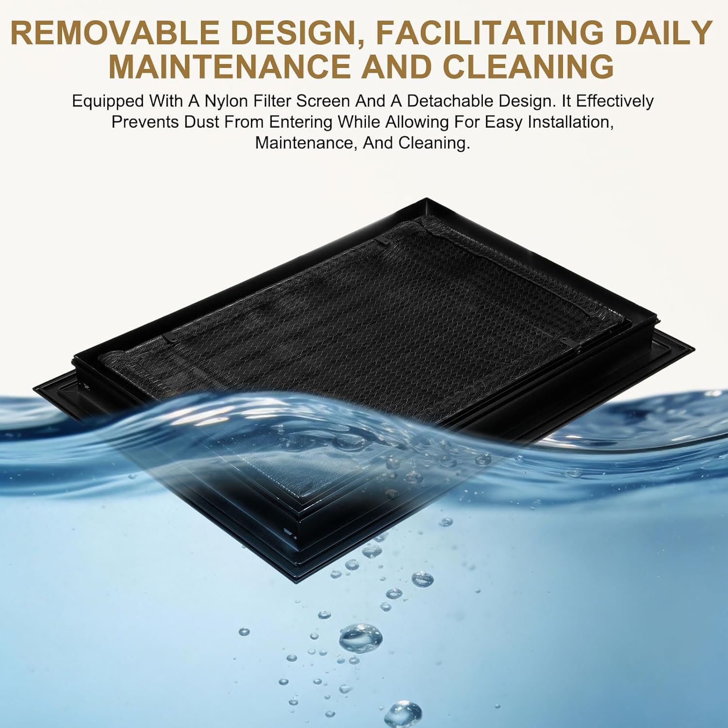 PATIKIL 10" x 16" Aluminum Gable Vent, 1Pcs Return Grille Gable Louver Air Vent with Screen Mesh Filter Removable Door for Sidewall Wall Ceiling Floor Attic Shed HVAC System, Black