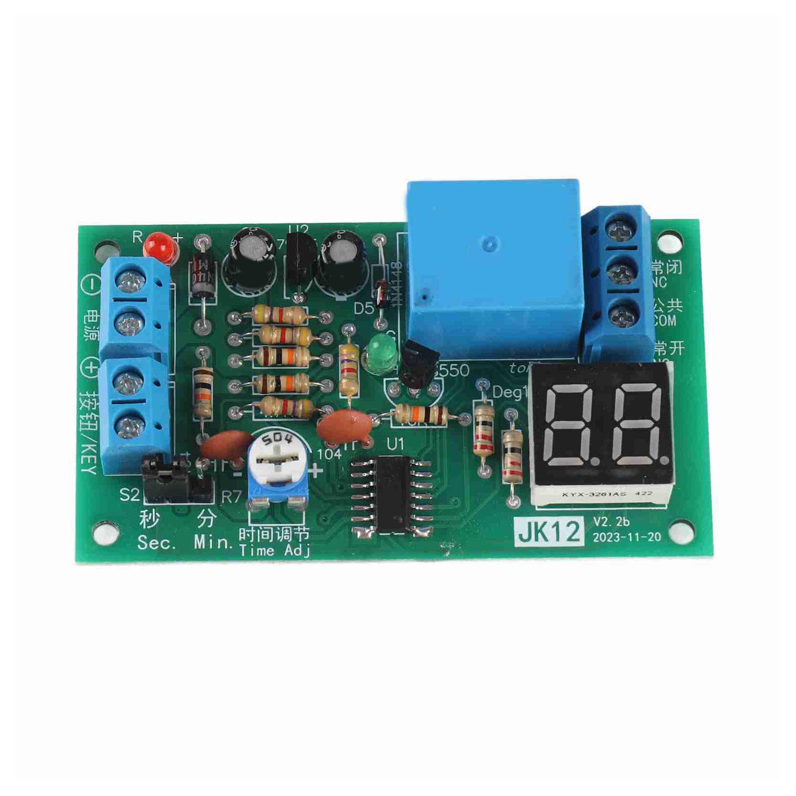 KooingTech Delay Off Relay Switch Module, DC12V LED Display Countdown Timing Timer, 1-99s/1-99min Adjustable - Image 2
