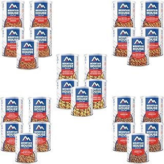 Mountain House #10 Can Variety 5-Case Emergency Food Supply – 30 Cans of Freeze-Dried Meals Including Ground Beef, Spaghetti, Scrambled Eggs with Bacon, Adobo Chicken & Chili Mac – Non-Perishable Survival Food, Ready-to-Eat High-Protein Meals – Long-Term Storage – 30-Year Taste Guarantee