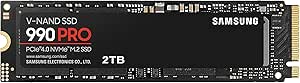 SAMSUNG 990 PRO Series - 2TB PCIe Gen4. X4 NVMe 2.0c - M.2 Internal SSD (MZ-V9P2T0B/AM)