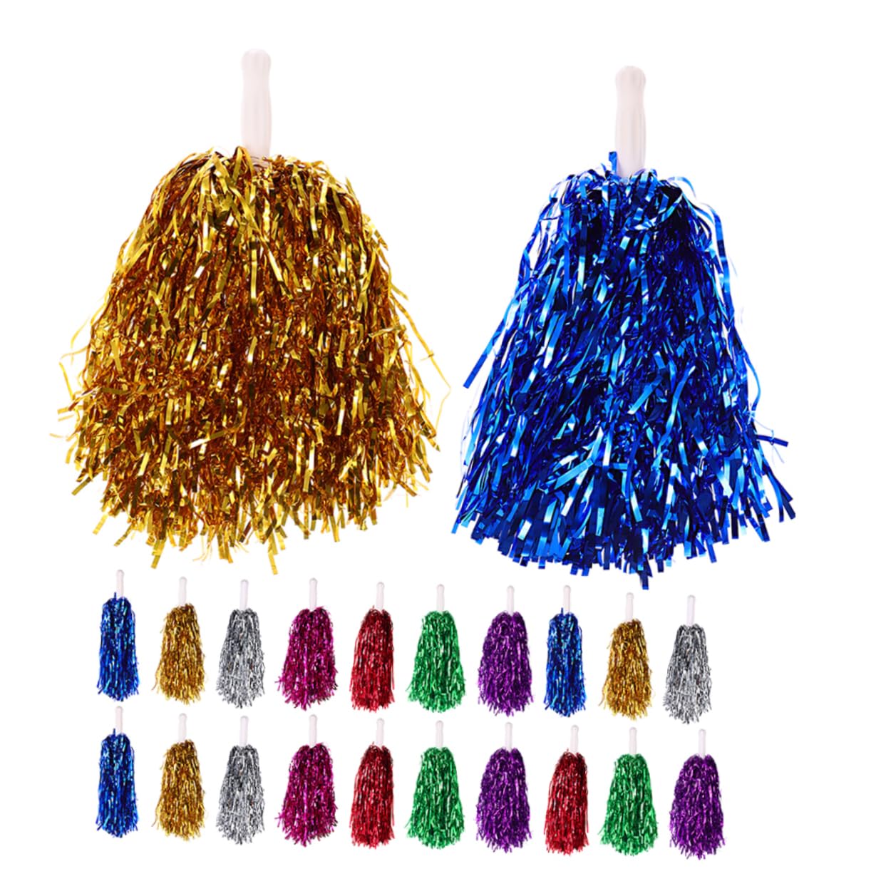 ibasenice 28pcs Cheerleading Poms Small Pom Bulk Cheer for School Events Sports Days Parties