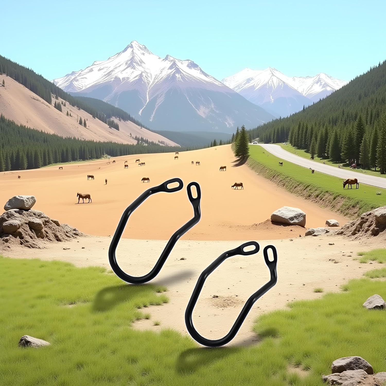 2 protezioni per deragliatore in acciaio nero per bicicletta, mountain bike, bici da strada, protezione per cambio posteriore (150 mm)