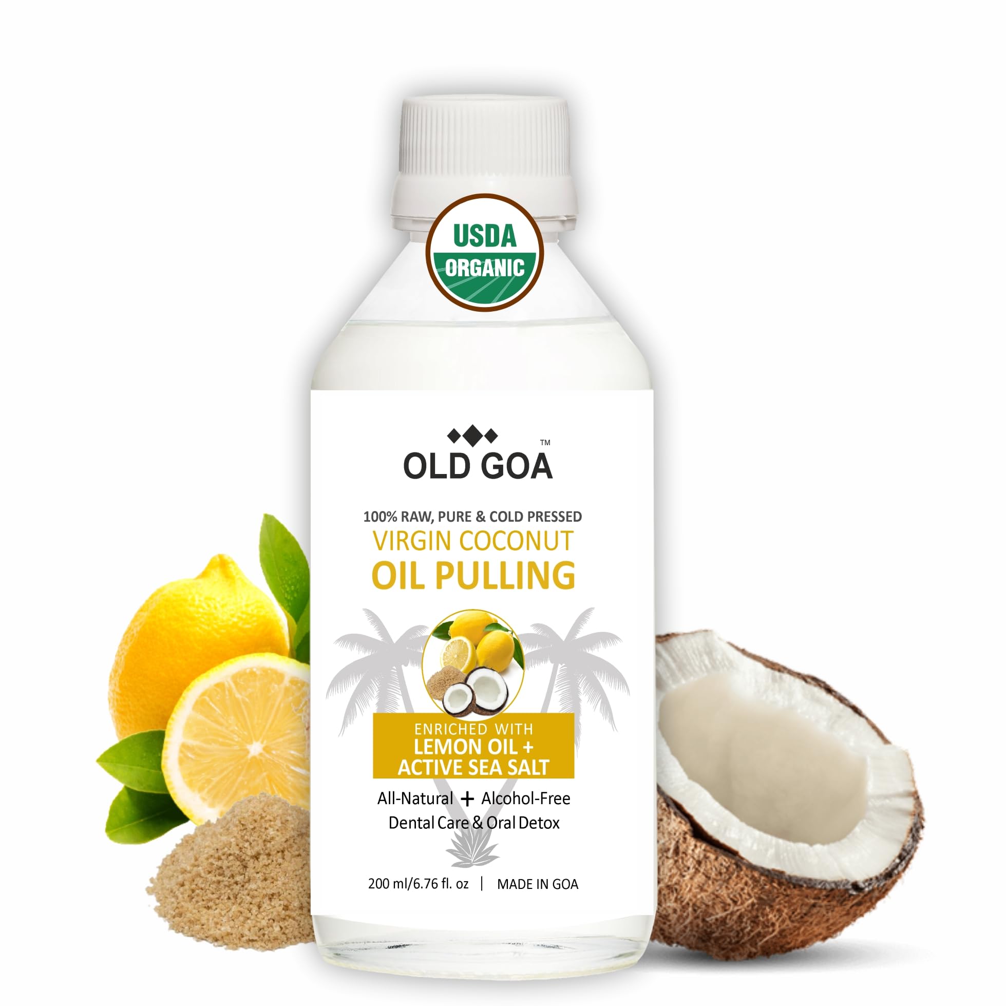 OLDGOA Coconut Oil Pulling | Cold Pressed Virgin Coconut Oil | Ayurvedic Mouthwash | For Healthy Teeth & Gums, Bad Breath, Teeth Whitening, Fresh Breath | Oral & Dental Care | 200ML, Lemon (B0BX93BGWK) Amazon Price History, Amazon Price Tracker