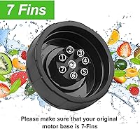 Vista 5 de Cuchilla de repuesto SS101 para accesorios de licuadora Ninja, cuchilla de licuadora de 7 aletas compatible con Nutri Ninja Foodi Power Blender
