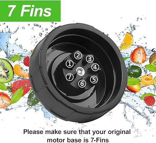 Miniatura 5 de Cuchilla de repuesto SS101 para accesorios de licuadora Ninja, cuchilla de licuadora de 7 aletas compatible con Nutri Ninja Foodi Power Blender
